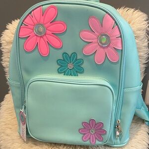 Floral Kids Backpack - Aqua, Pink, and Purple